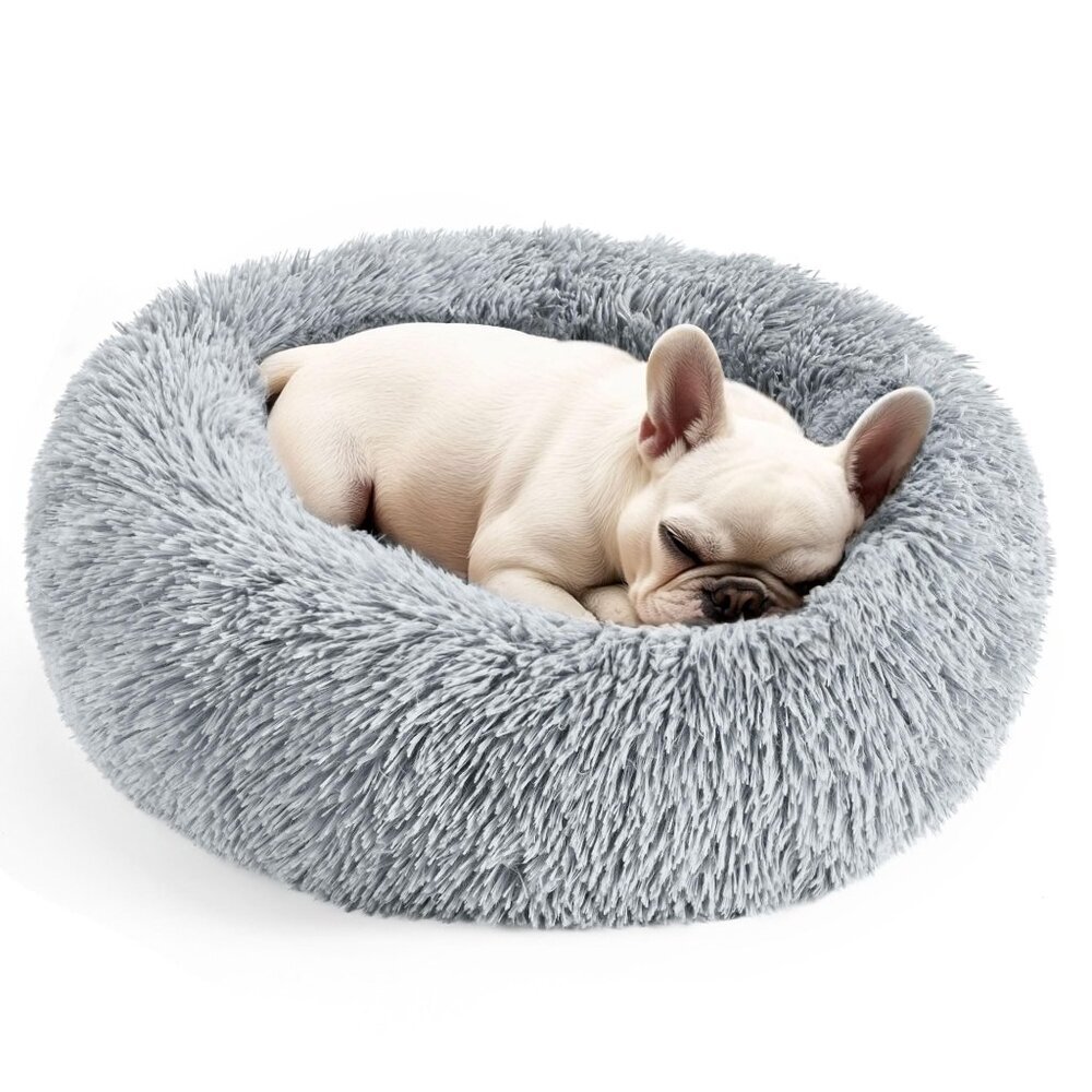 Calming Donut Pet Bed Washable Round Fluffy Orthopedic Support Small Medium